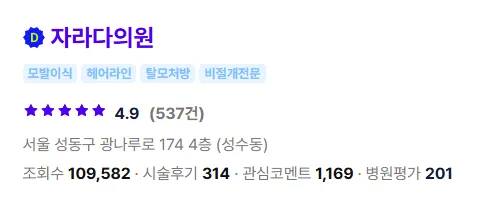 자라다의원 후기 1